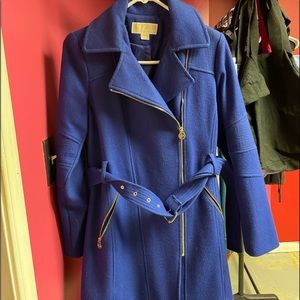 EUC Michael Kors wool blend front zip coat